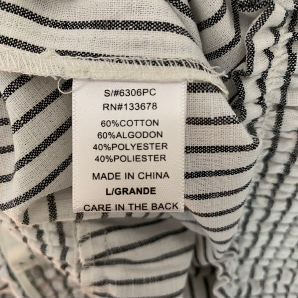 Love Tree wide shirred waistband striped pants - L - Picture 14 of 15